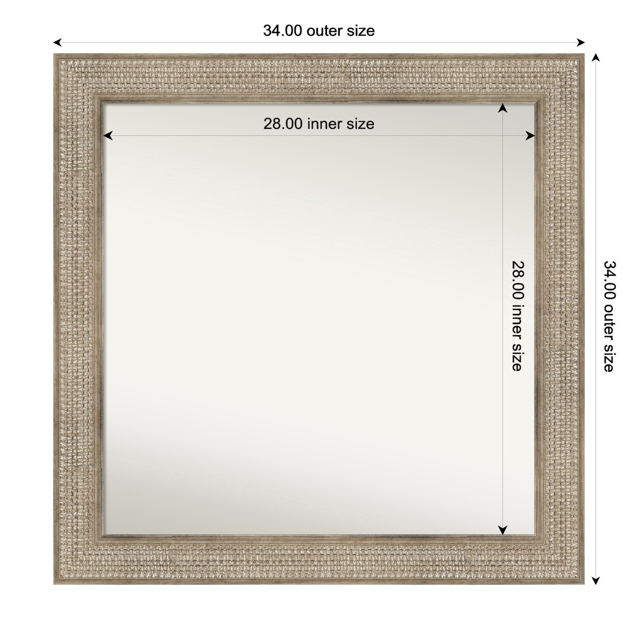 Trellis Silver Non-Beveled Custom Framed Bathroom Vanity Wall Mirror